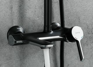 Душевая стойка Gappo G2403-6 чёрный/хром